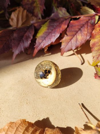 Petite bague abeille, lune et paillette