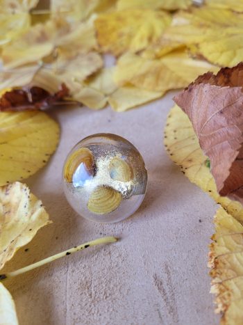 Grande bague coques de Loire et poudre dorée