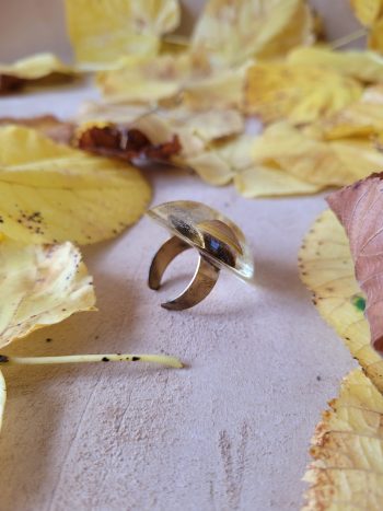 Grande bague coques de Loire et poudre dorée – Image 4